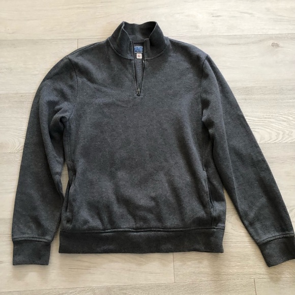 Men’s J. Crew French Rib Half-Zip Sweatshirt Sweater Top with Pockets - Picture 12 of 16